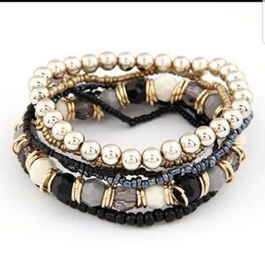 Black & Gold beads bracelet